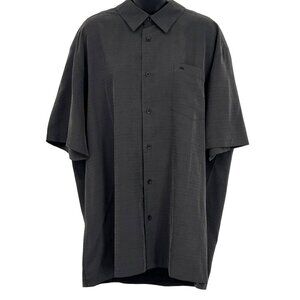 Quiksilver Waterman Comfort Fit Short Sleeve Shirt XXL Black Polyester Blend